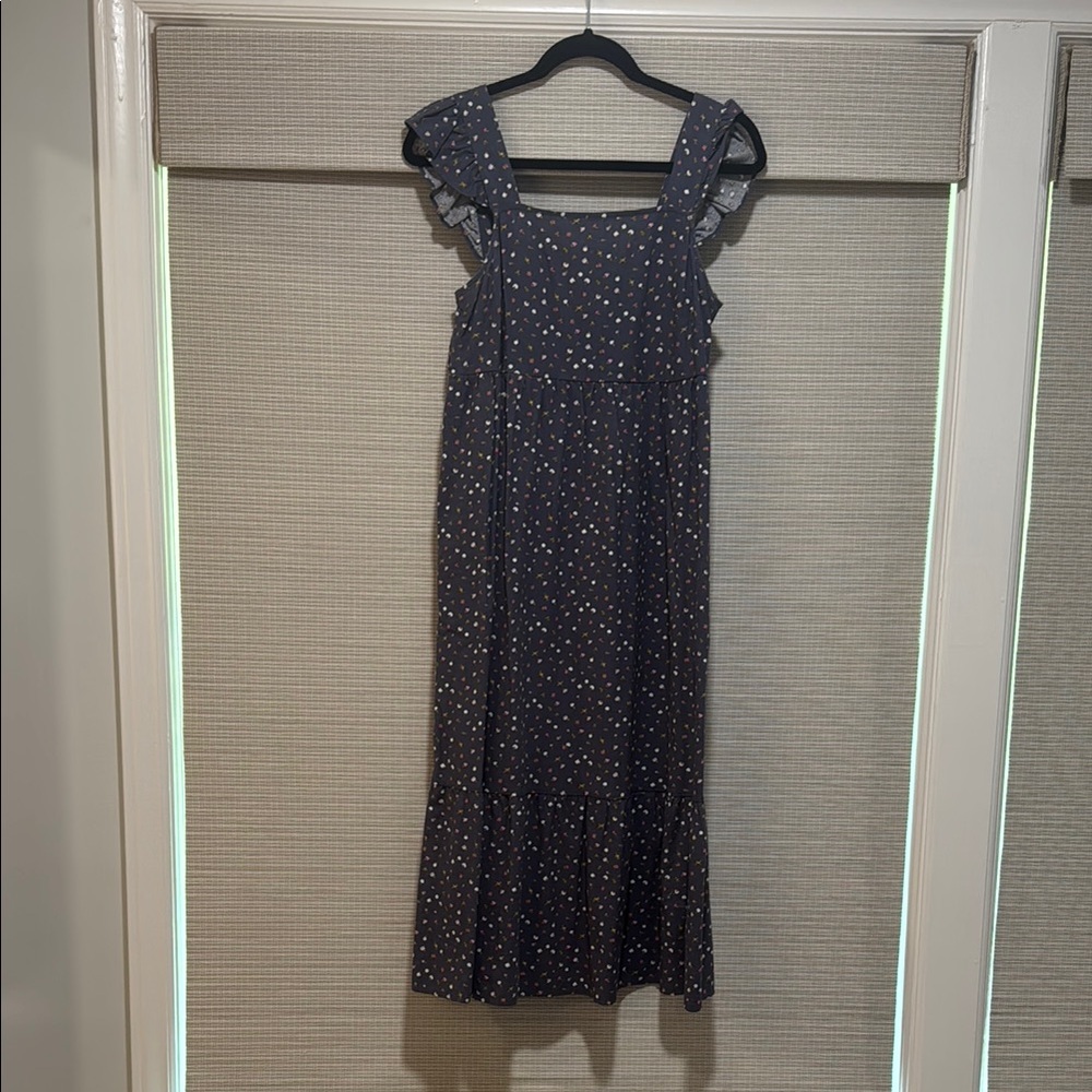 Elegant Blue Floral Dress